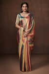 Buy_Dressfolk_Multi Color Tissue Zari Stripe Saree With Running Blouse _at_Aza_Fashions
