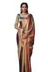 Dressfolk_Multi Color Tissue Zari Stripe Saree With Running Blouse _Online_at_Aza_Fashions