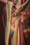 Buy_Dressfolk_Multi Color Tissue Zari Stripe Saree With Running Blouse 