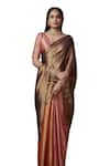 Buy_Dressfolk_Multi Color Tissue Plain Block Handwoven Saree With Unstitched Blouse Piece _Online_at_Aza_Fashions