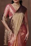 Shop_Dressfolk_Multi Color Tissue Plain Block Handwoven Saree With Unstitched Blouse Piece _Online_at_Aza_Fashions