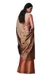 Dressfolk_Multi Color Tissue Plain Block Handwoven Saree With Unstitched Blouse Piece _at_Aza_Fashions