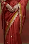 Dressfolk_Red Silk Woven Bird Motif Pattern Saree With Unstitched Blouse Piece _at_Aza_Fashions