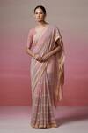 Buy_Dressfolk_Gold Linen Woven Handloom Saree With Unstitched Blouse Piece _at_Aza_Fashions