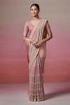 Buy_Dressfolk_Gold Linen Woven Handloom Saree With Unstitched Blouse Piece _Online_at_Aza_Fashions