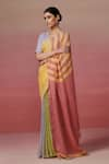 Dressfolk_Multi Color Linen Woven Handlloom Saree With Unstitched Blouse Piece _at_Aza_Fashions