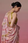 Shop_Dressfolk_Pink Linen Woven Saree With Unstitched Blouse Piece _at_Aza_Fashions