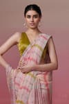 Buy_Dressfolk_Pink Linen Woven Saree With Unstitched Blouse Piece _Online_at_Aza_Fashions