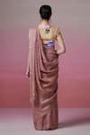 Shop_Dressfolk_Pink Linen Woven Dream Metallic Zari Work Saree With Unstitched Blouse Piece _Online_at_Aza_Fashions