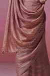 Buy_Dressfolk_Pink Linen Woven Dream Metallic Zari Work Saree With Unstitched Blouse Piece 