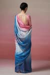 Shop_Dressfolk_Pink Linen Woven Metallic Work Saree With Unstitched Blouse Piece _at_Aza_Fashions