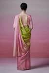 Shop_Dressfolk_Green Linen Woven Splendor Saree With Unstitched Blouse Piece _at_Aza_Fashions