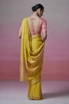 Shop_Dressfolk_Yellow Linen Woven Whimsy Saree With Unstitched Blouse Piece _at_Aza_Fashions