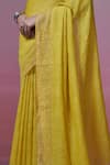 Buy_Dressfolk_Yellow Linen Woven Whimsy Saree With Unstitched Blouse Piece _Online_at_Aza_Fashions