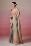 Buy_Dressfolk_Gold Linen Woven Elegance Saree With Unstitched Blouse Piece _Online_at_Aza_Fashions