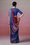 Shop_Dressfolk_Purple Linen Woven Royal Tones Saree With Unstitched Blouse Piece _at_Aza_Fashions