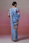 Shop_Dressfolk_Blue Linen Woven Dream Saree With Unstitched Blouse Piece _at_Aza_Fashions