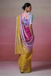 Shop_Dressfolk_Pink Linen Woven Melody Saree With Unstitched Blouse Piece _at_Aza_Fashions