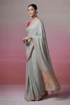 Buy_Dressfolk_Grey Linen Woven Grace Saree With Unstitched Blouse Piece _Online_at_Aza_Fashions