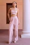 Buy_OurDve_Pink Cotton Applique Sweetheart Alfie Crop Top With Pant _at_Aza_Fashions