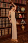 Buy_Cherie D_Ivory Silk Embroidery Teardrop Halter Neck Secret Treasure Pearl Gown _at_Aza_Fashions