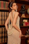 Shop_Cherie D_Ivory Silk Embroidery Teardrop Halter Neck Secret Treasure Pearl Gown _at_Aza_Fashions