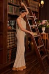 Shop_Cherie D_Ivory Silk Embroidery Teardrop Halter Neck Secret Treasure Pearl Gown _Online_at_Aza_Fashions