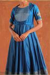 Buy_Myoho_Blue Dupion Embroidery Tulip Bloom Round Neck Manmohak Anarkali Set _Online_at_Aza_Fashions