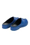 Jeetinder Sandhu_Blue Seam Stitch Leather Mules _Online_at_Aza_Fashions