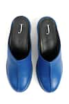 Buy_Jeetinder Sandhu_Blue Seam Stitch Leather Mules _Online_at_Aza_Fashions