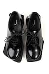 Shop_Jeetinder Sandhu_Black Leather Mismatched Shoes _at_Aza_Fashions