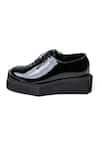 Buy_Jeetinder Sandhu_Black Leather Mismatched Shoes _Online_at_Aza_Fashions