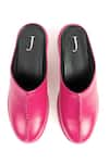 Buy_Jeetinder Sandhu_Pink Leather Seam Stitch Detail Mules _Online_at_Aza_Fashions