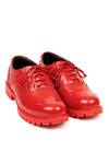 Buy_Jeetinder Sandhu_Red Leather Brogue Pattern Shoes _at_Aza_Fashions