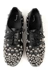 Buy_Jeetinder Sandhu_Black Metal Studs Leather Embellished Shoes _Online_at_Aza_Fashions