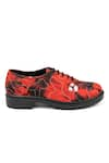 Shop_Jeetinder Sandhu_Red Tie-dye Print Shoes _at_Aza_Fashions