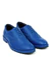 Buy_Jeetinder Sandhu_Blue Cutwork Pattern Brogue Shoes _at_Aza_Fashions