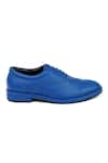 Shop_Jeetinder Sandhu_Blue Cutwork Pattern Brogue Shoes _at_Aza_Fashions