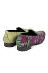 Jeetinder Sandhu_Green Upcycled Vintage Printed Loafers _Online_at_Aza_Fashions