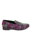 Buy_Jeetinder Sandhu_Green Upcycled Vintage Printed Loafers _Online_at_Aza_Fashions