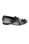 Jeetinder Sandhu_Black Paisley Motif Hand Stitched Loafers _Online_at_Aza_Fashions