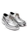 Buy_Jeetinder Sandhu_Silver Rexine Brogue Shoes _at_Aza_Fashions