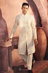 Buy_Alaya Advani_Off White Viscose Satin Embroidered Pearl Floral Sherwani Set 