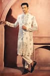 Buy_Alaya Advani_Off White Polyester Viscose Blend Indonesia Floral Sherwani Jacket Set _Online_at_Aza_Fashions