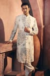 Shop_Alaya Advani_Off White Polyester Viscose Blend Indonesia Floral Sherwani Jacket Set 