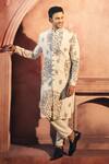 Buy_Alaya Advani_Off White Polyester Viscose Blend Indonesia Floral Sherwani Jacket Set _Online