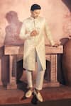 Buy_Alaya Advani_Cream Silk Embroidered Foil Work Sherwani And Pant Set 