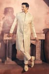 Shop_Alaya Advani_Cream Silk Embroidered Foil Work Sherwani And Pant Set 