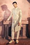 Alaya Advani_Cream Silk Embroidered Foil Work Sherwani And Pant Set _Online