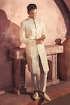 Buy_Alaya Advani_Cream Silk Embroidered Foil Work Sherwani And Pant Set _Online